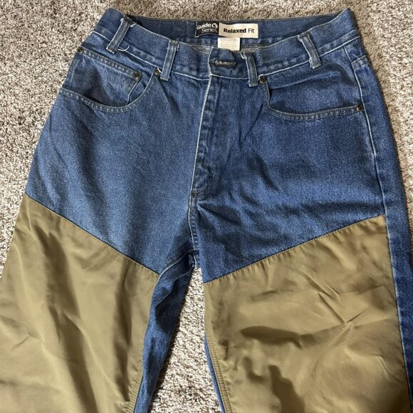 Guide Series Pants Mens 32x30 Blue Denim Green Nylon Overlay Relaxed Fit Hunting - Picture 3 of 7